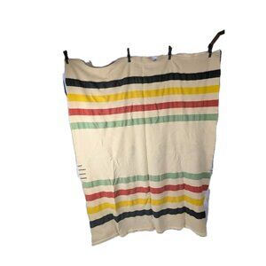 Vtg Blanket Hudson Bay ? or similar 3.5 point Wool 63x72 Gold white label READ